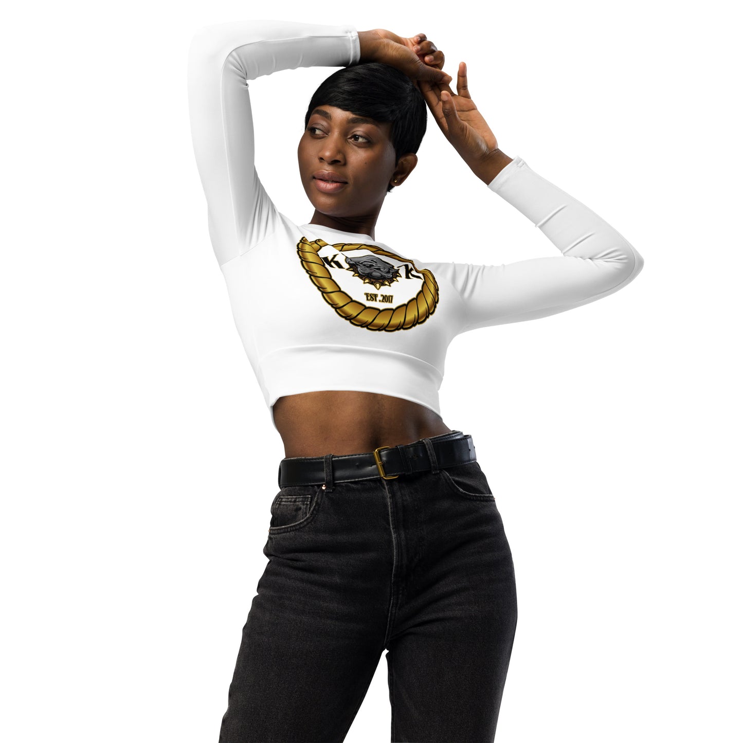 KK long-sleeve crop top